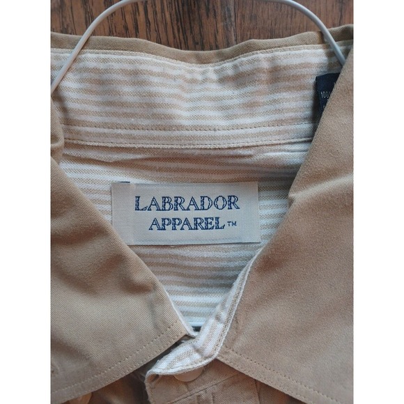 Labrador Apparel Long Sleeve Tan Khaki Medium Button Down Shirt Mens Medium - Picture 4 of 16